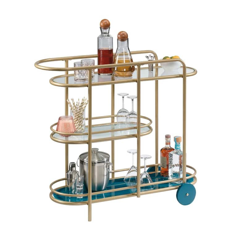 Coral Cape Bar Cart Metal/glass