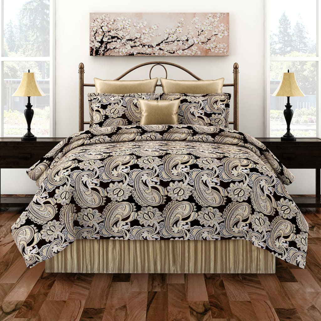 Napoleon chocolate paisley comforter set