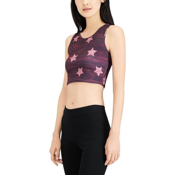 Shop Material Girl Womens Juniors Sports Bra Cropped Star Print