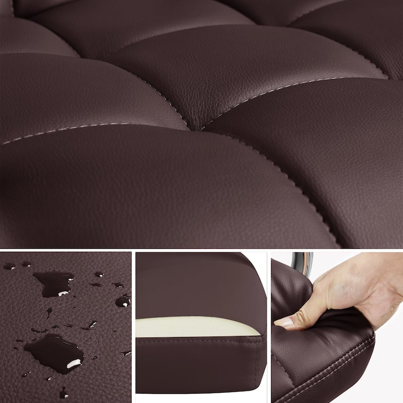 Yaheetech Adjustable Faux Leather Swivel Office Chair with Wheels