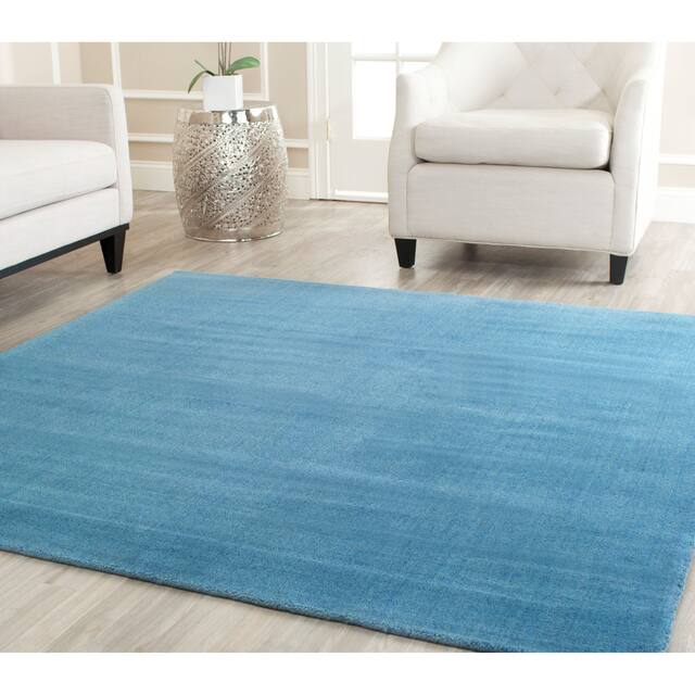 SAFAVIEH Handmade Himalaya Kaley Modern Wool Rug - 6' x 6' Square - Blue