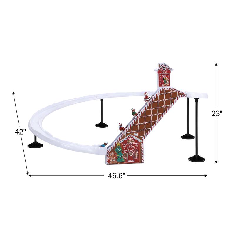 47 in. Animated & Musical Gingerbread Ski Slope