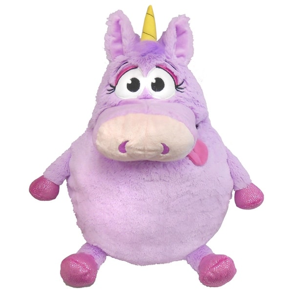 slide 2 of 7, Tummy Stuffers: Unicorn - Purple - Kids Soft Magical Character Companion Brown