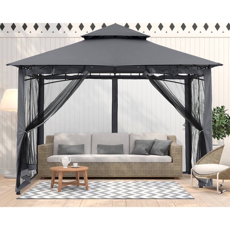 ABCCANOPY Patio Outdoor Gazebo for Double Roof Soft Canopy