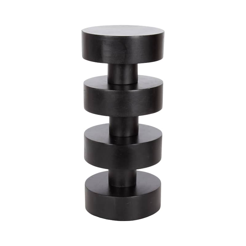 Kate and Laurel Omar Round Drink Table - 9x9x20 - Black