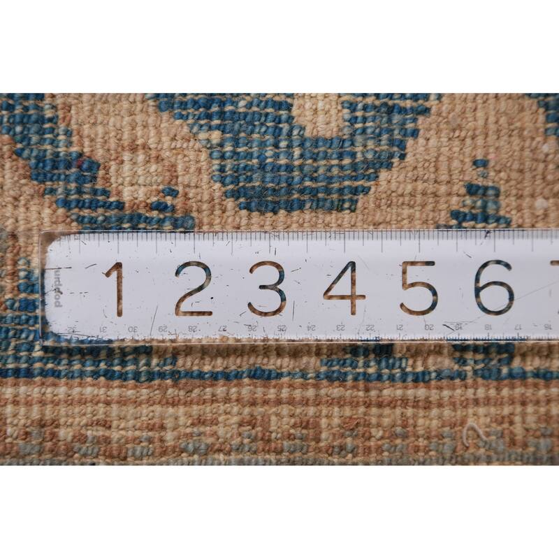 Hand Knotted Oriental 100% Wool Carpet Transitional All-Over Navy Blue & Blues Oushak Area Rug - 13' 11'' X 10' 1''