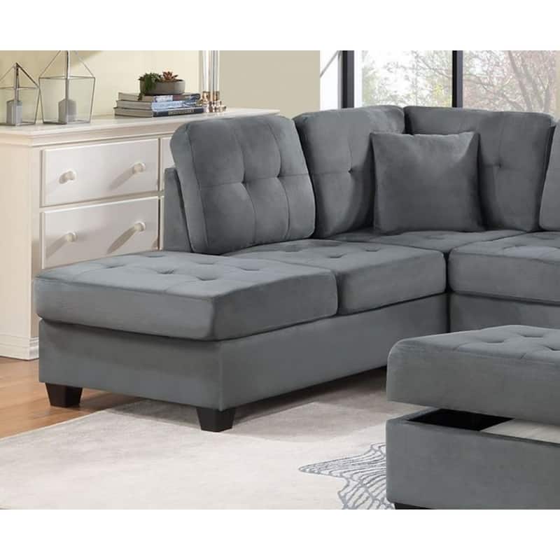 Living Room Furniture 3-PCS Sectional Sofa Set LAF Sofa RAF Chaise And Storage Ottoman