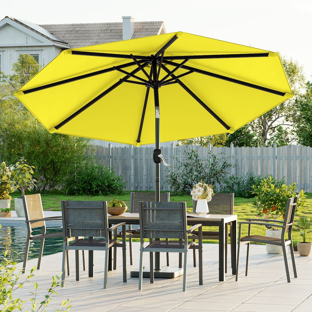 LIVOOSUN 9ft Patio Umbrella Outdoor Table Umbrella with Tilt and Crank
