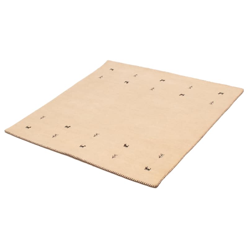 Kashkuli Gabbeh Cream Rug 4'11" x 4'11" - 4'11 x 4'11
