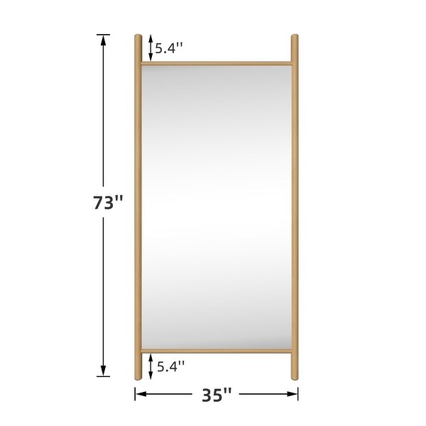 Solid Wood Right Angle Rectangular Full Length Mirror with Stand