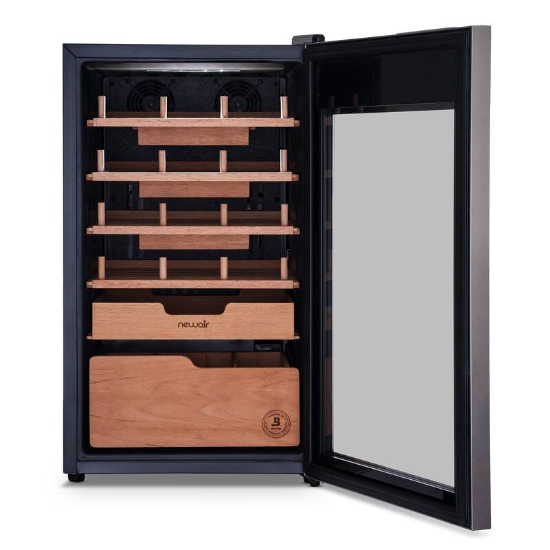 Newair x Boveda 500 Count Electric Humidor, Spanish Cedar Shelves, Temperature Control, Cigar Humidor, Humidity Control