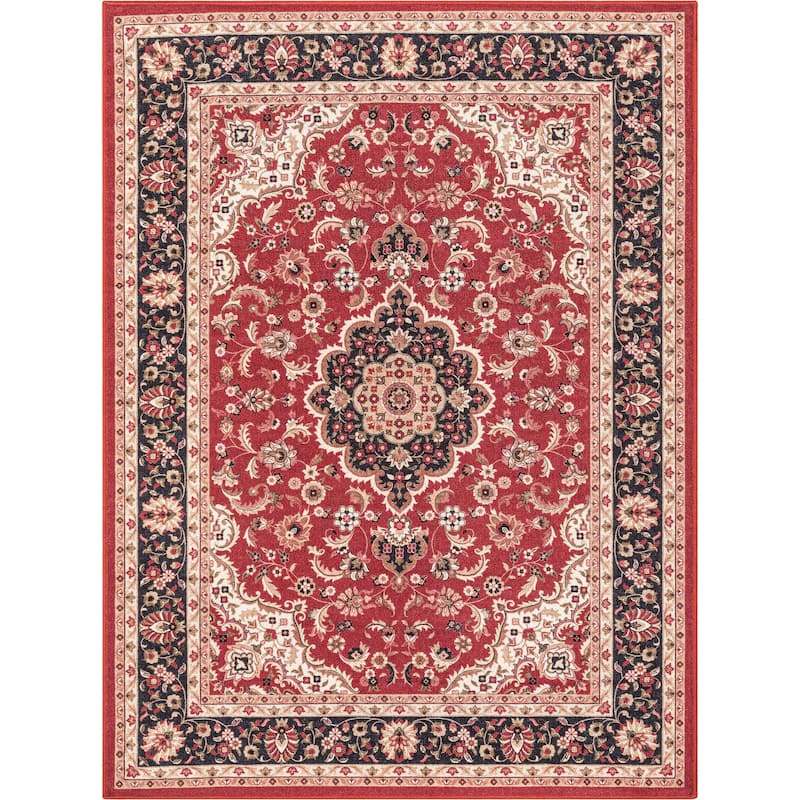 Well Woven Kings Court Gene Traditional Medallion Persian Washable Rug