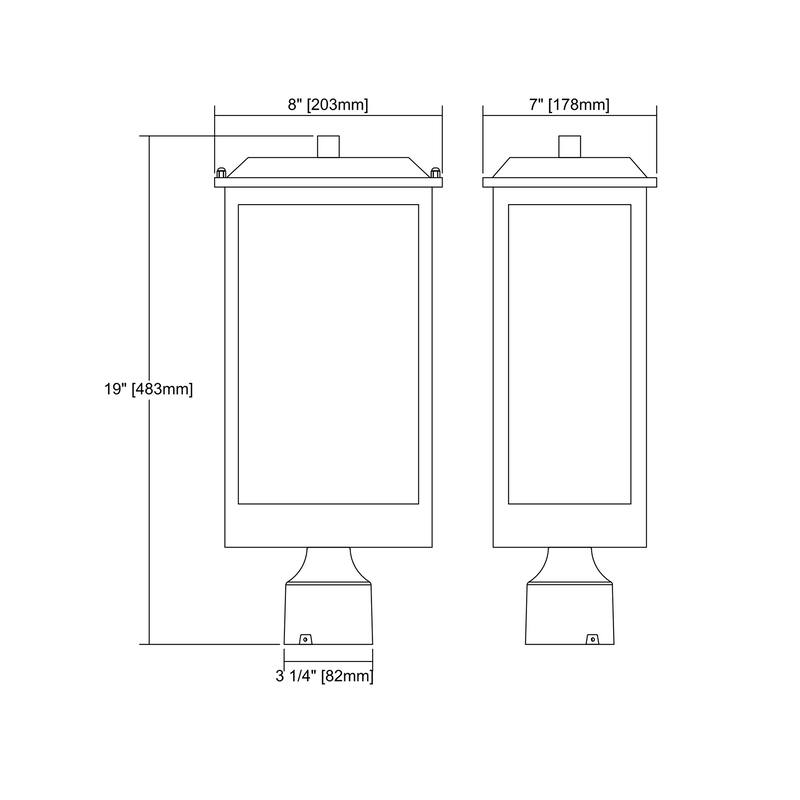 Elk Home Newcastle Matte Black With Water Glass 1 Light Post Light