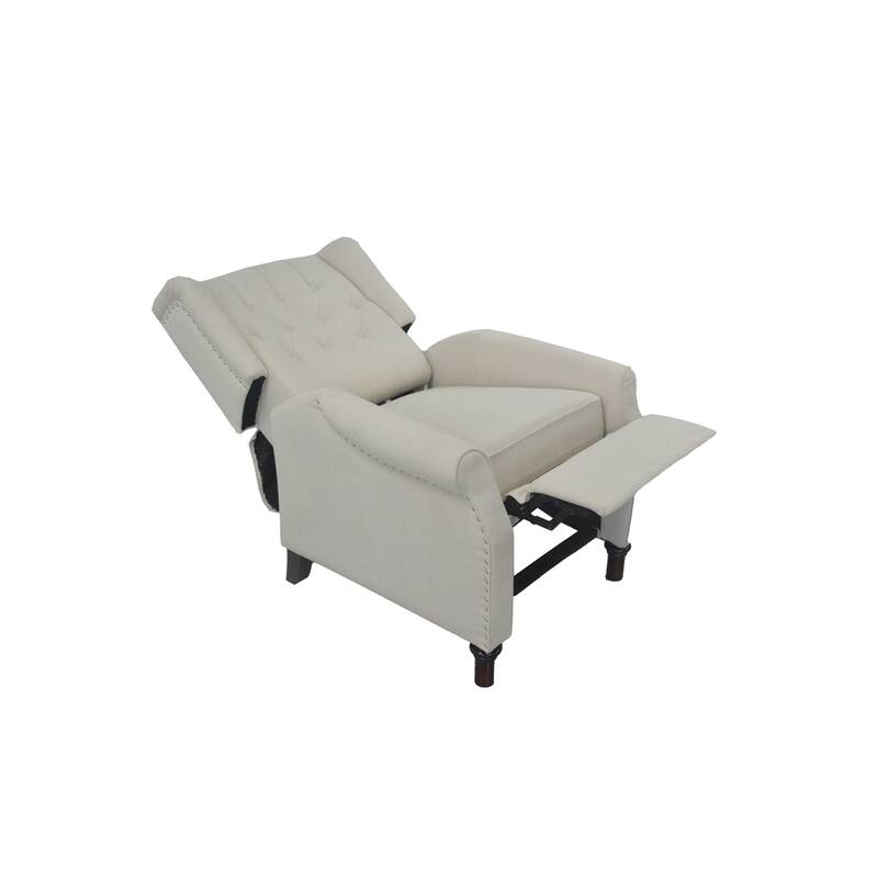 Modern Fabric Recliner Armchair With Adjustable Back and Padded Cushion