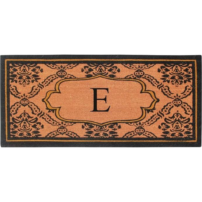 A1HC Uriel Treated Coir Monogrammed Entry Double Door Mat 30"x 60" - E