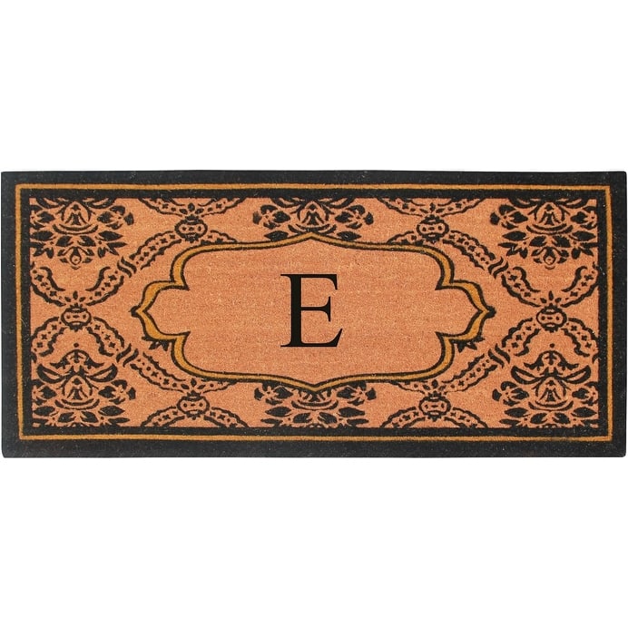 A1 Home Collections Uriel Treated Coir Monogrammed Entry Double Door Mat 30"x 60"