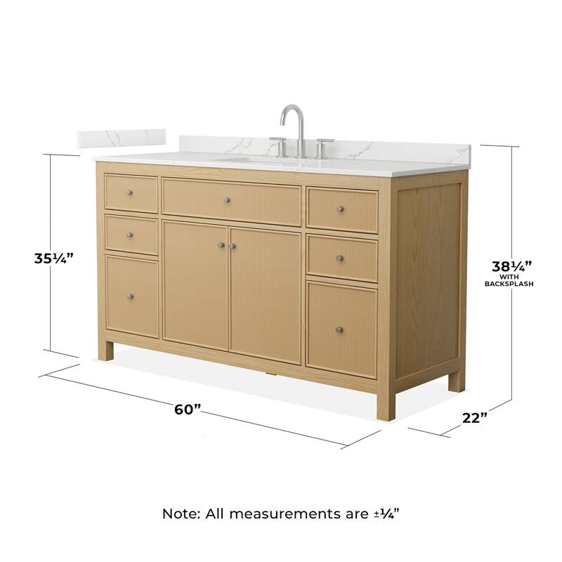 Wyndham Collection WCF9292-60S-QTZ-US3MXX Pendry 60" Free Standing