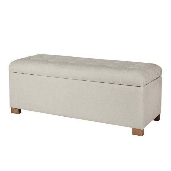 Porch Den Camero Beige Tufted Storage Bench On Sale Overstock 18116196