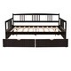 preview thumbnail 13 of 25, Full Size Solid Wood Frame Daybed Wood Bed with Two Drawers and Three Sides Rails,Easy Assemble