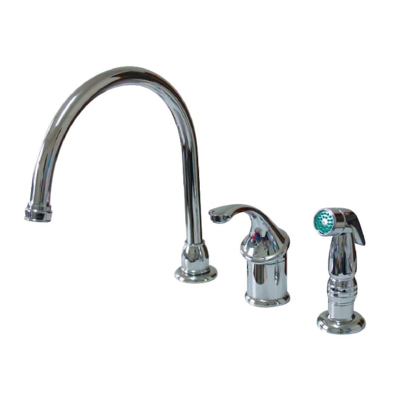 Kingston Brass Georgian Kitchen Faucet with Metal Lever Handle and - Polished Chrome