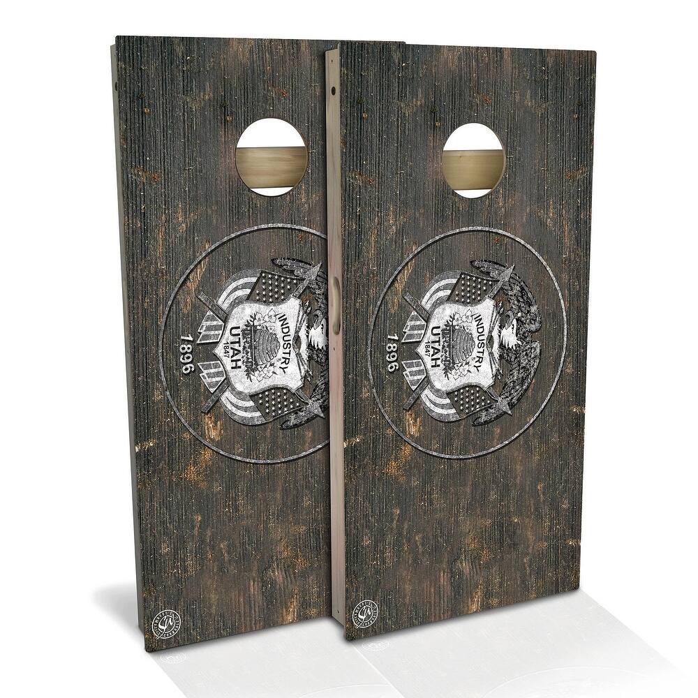 Utah Flag Rustic Outdoor Cornhole Board Set