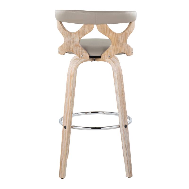 Carson Carrington Viby 30" Fixed-Height Bar Stool with Bent Wood Legs & Round Footrest (Set of 2)