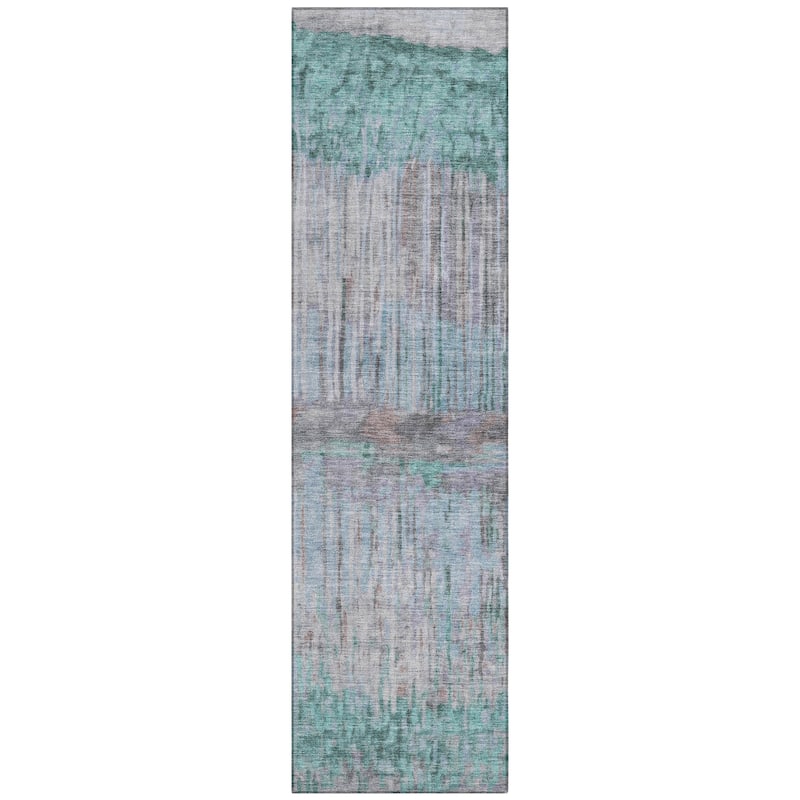 Machine Washable Indoor/ Outdoor Modern Ombre Chantille Rug