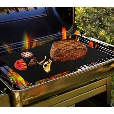 BBQ Grill Mat Set of 4 Black