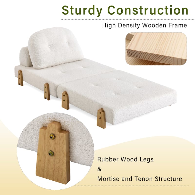 Christopher Knight Home - Lunessa Modern Upholstered Folding Ottoman with Backrest and Convertible Sleeper Design