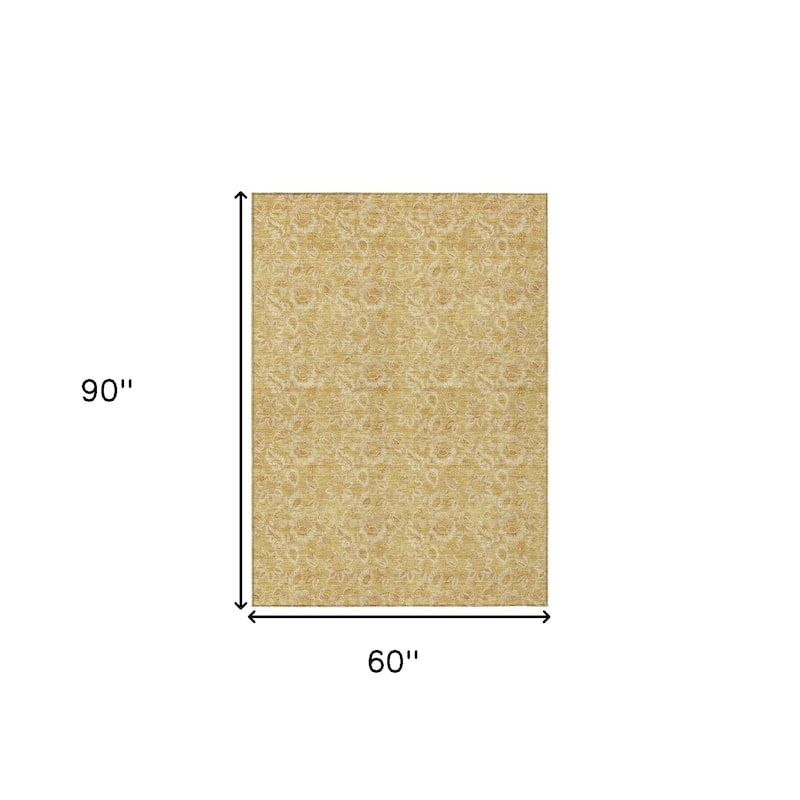 HomeRoots Floral Transitional Rectangle Outdoor Rug