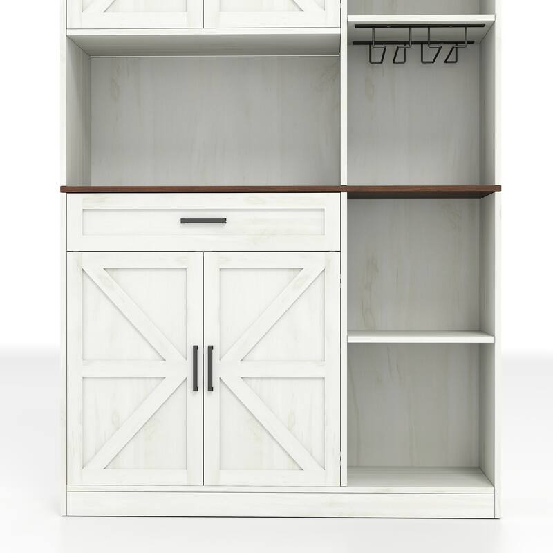 Pantry Cabinet with Glass Holder and Drawer