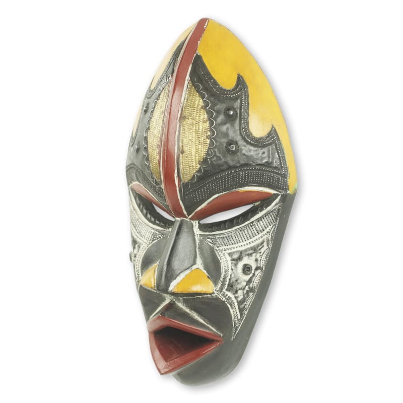 Novica Handmade The Face Of Happiness African Wood Mask