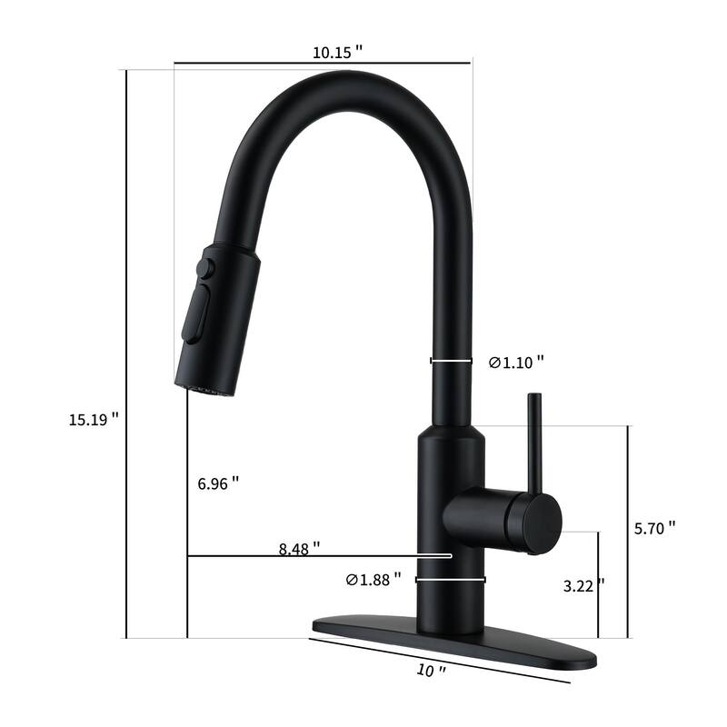 3-Function Single Handle Pull Down Sprayer Kitchen Faucet
