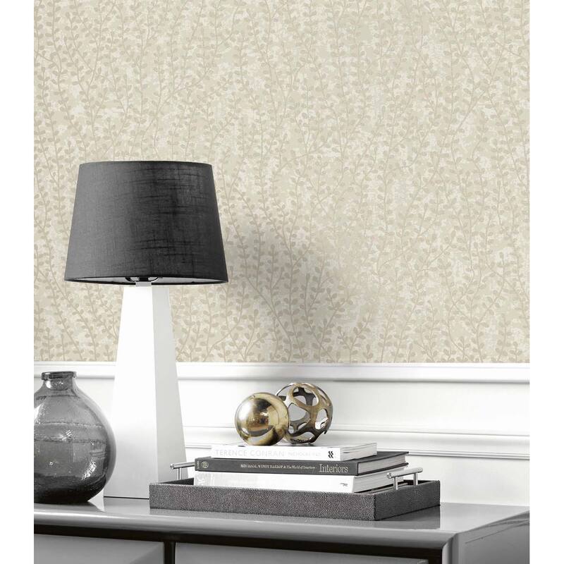 Seabrook Designs Seaweed Beaded Branches Nonwoven Unpasted Wallpaper