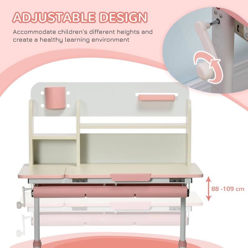 Modern Versatile Kids' Desk with Adjustable Tilt Top and Height Support for Children's Rooms and Study Room