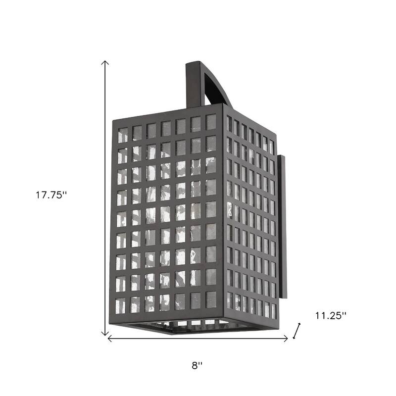 3-Light Hardwired Flush Mount Outdoor Wall Light with Clear Seedy Glass and Steel Frame E12 Base