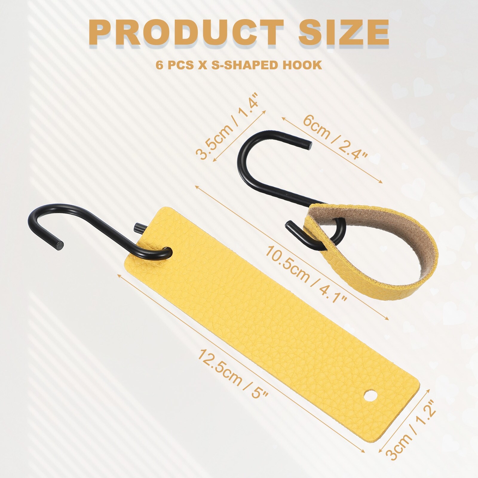 PU Leather S Hooks, Multifunctional S Shaped Hooks for Hanging Coat Towel Camping Kitchen Bathroom Handle