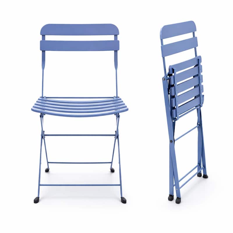 28-in H 3-Piece Metal Folding Bistro Set , Blue