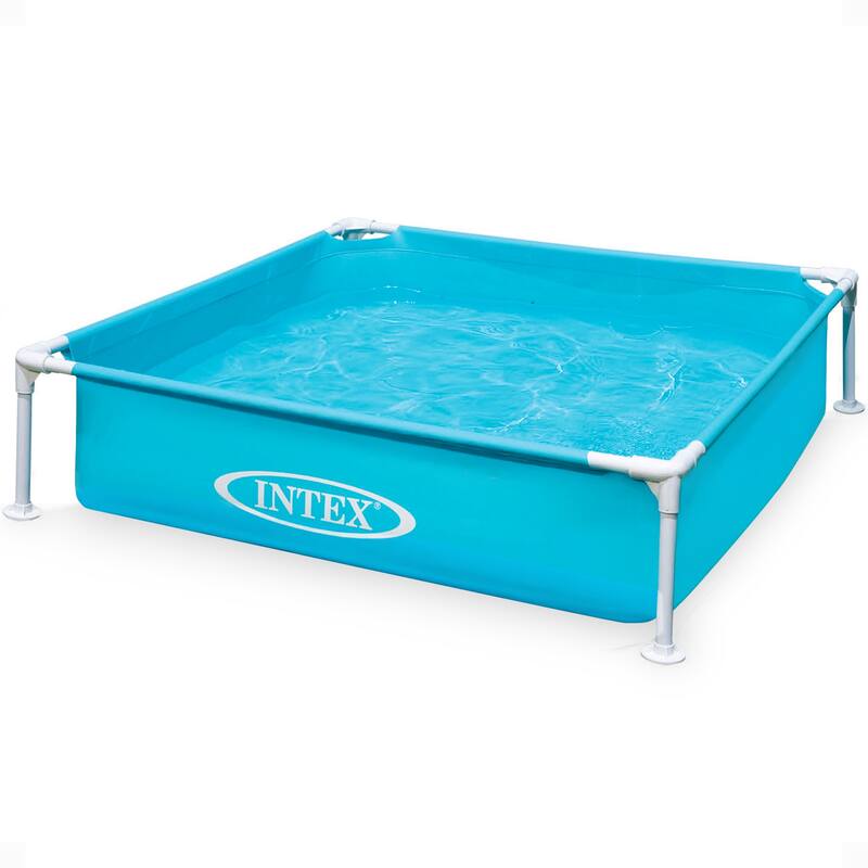 Intex 4 Foot x 12 Inch Mini Frame Kiddie Swimming Pool, Ages 3 and Up, Blue - 10