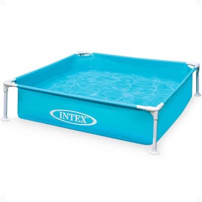 Intex 4 Foot x 12 Inch Mini Frame Kiddie Swimming Pool, Ages 3 and Up, Blue - 10