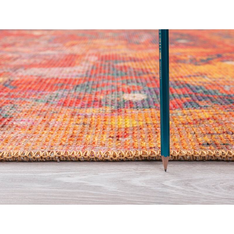Vera Collection Red Power Loomed Indoor Area Rug