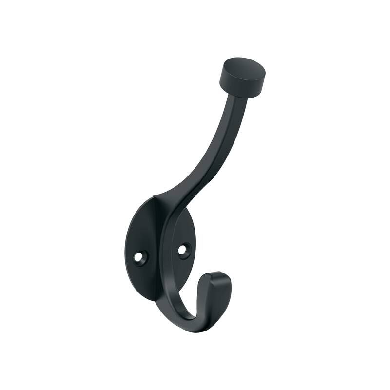 Amerock Adare Double Prong Decorative Wall Hook - Matte Black
