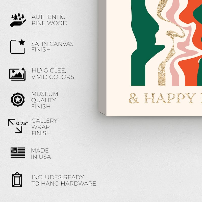 Wynwood Studio Canvas Holiday and Seasonal Glam Green and Red Holidays Green Modern & Contemporary Wall Art Canvas Print