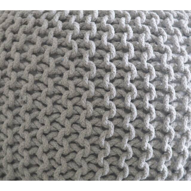 AANNY Designs Lychee Knitted Cotton Round Pouf Ottoman