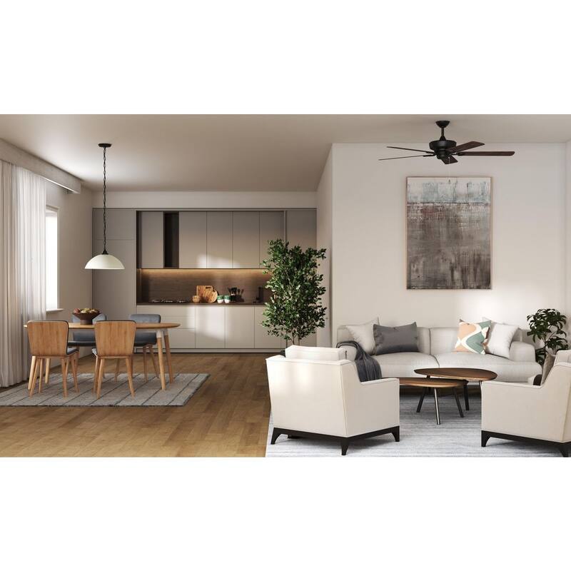 Classic Dome Collection One-Light Matte Black Transitional Pendant - 15 in x 15 in x 8.125 in