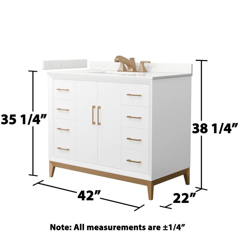 Wyndham Collection WCH818142S-QTZ-US3MXX Amici 42" Free Standing