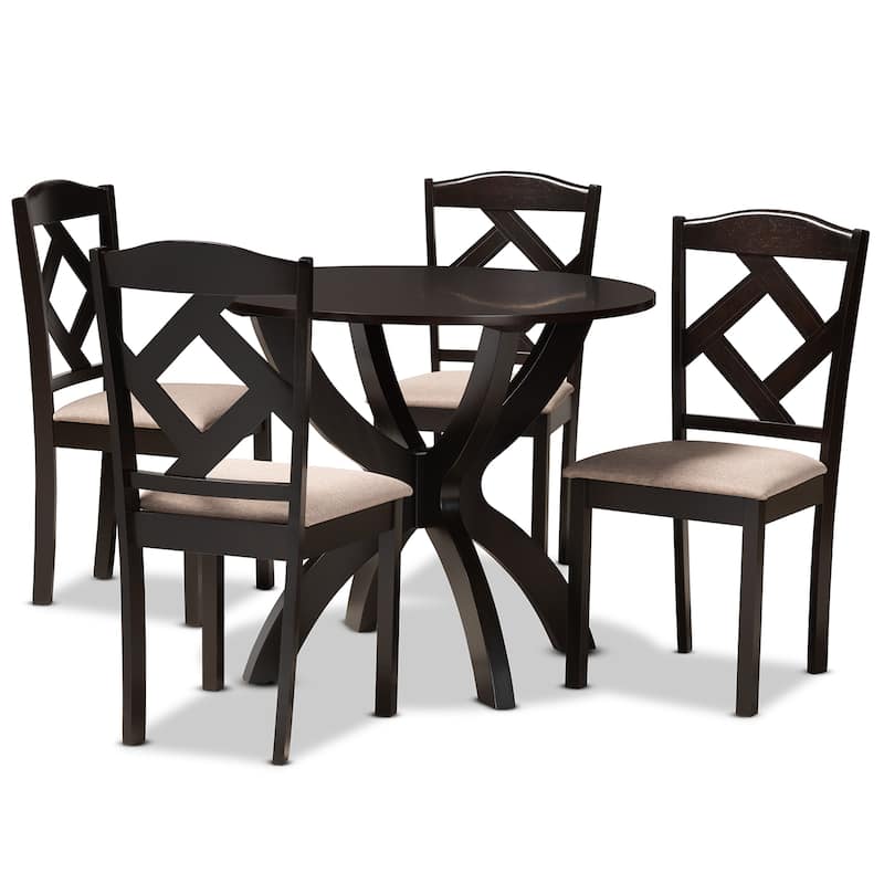 Quinlan Modern and Contemporary 5-Piece Dining Set - Beige