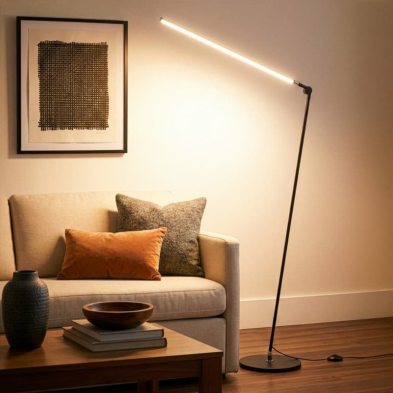Brightech Libra 64.5 in. Classic Black Industrial Dimmable and Color Temperature Adjustable LED Floor Lamp