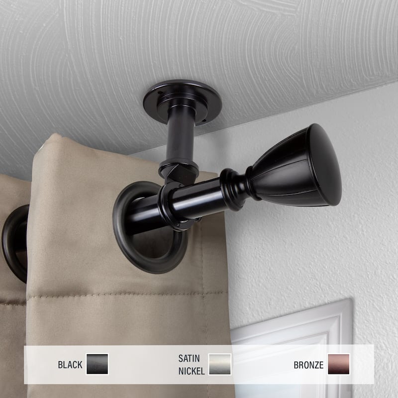 InStyleDesign Haiz 1 inch Diameter Ceiling Curtain Rod/ Room Divider - 28 to 48 inches - Black