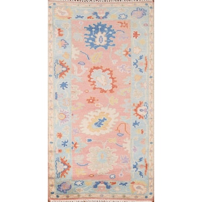 Colorful Oushak Oriental Accent Rug Wool Carpet - 2'6"x 5'9"